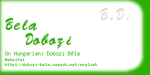 bela dobozi business card