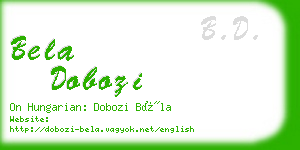 bela dobozi business card